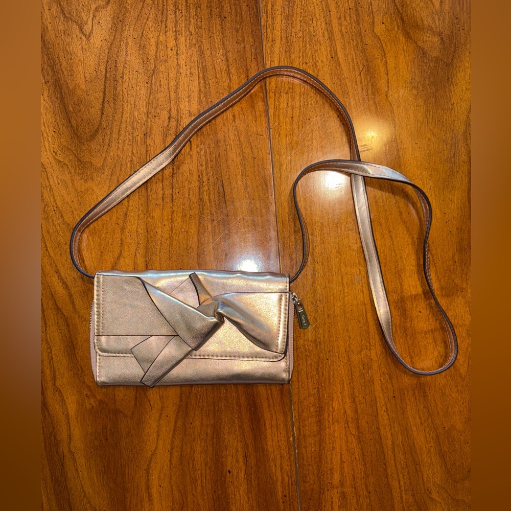 Sam Edelman Circus Rose Gold Bow Tie Crossbody Shoulder Bag Wallet Purse